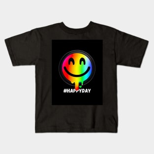 Colorful paint smiley Kids T-Shirt
